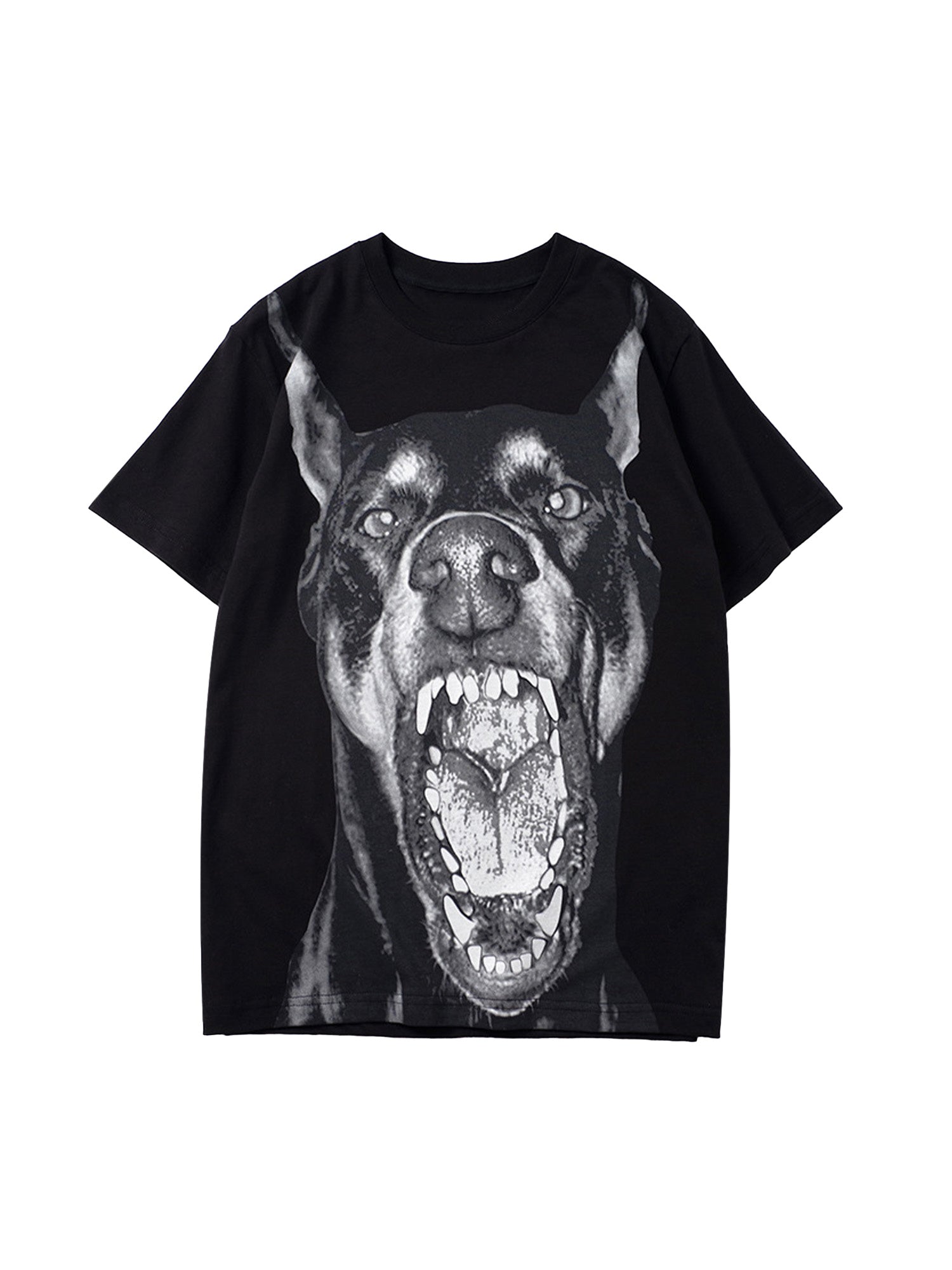 Sneakerhill 3D Printed Doberman Dog Head Hip Hop T-shirt - 2063 SP240423IL6S