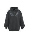 Sneakerhill Monogram Embroidered Hand Print Hoodie - 1876