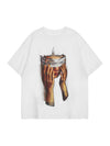 Sneakerhill American Tide Loose Print Round Neck T-shirt -1640