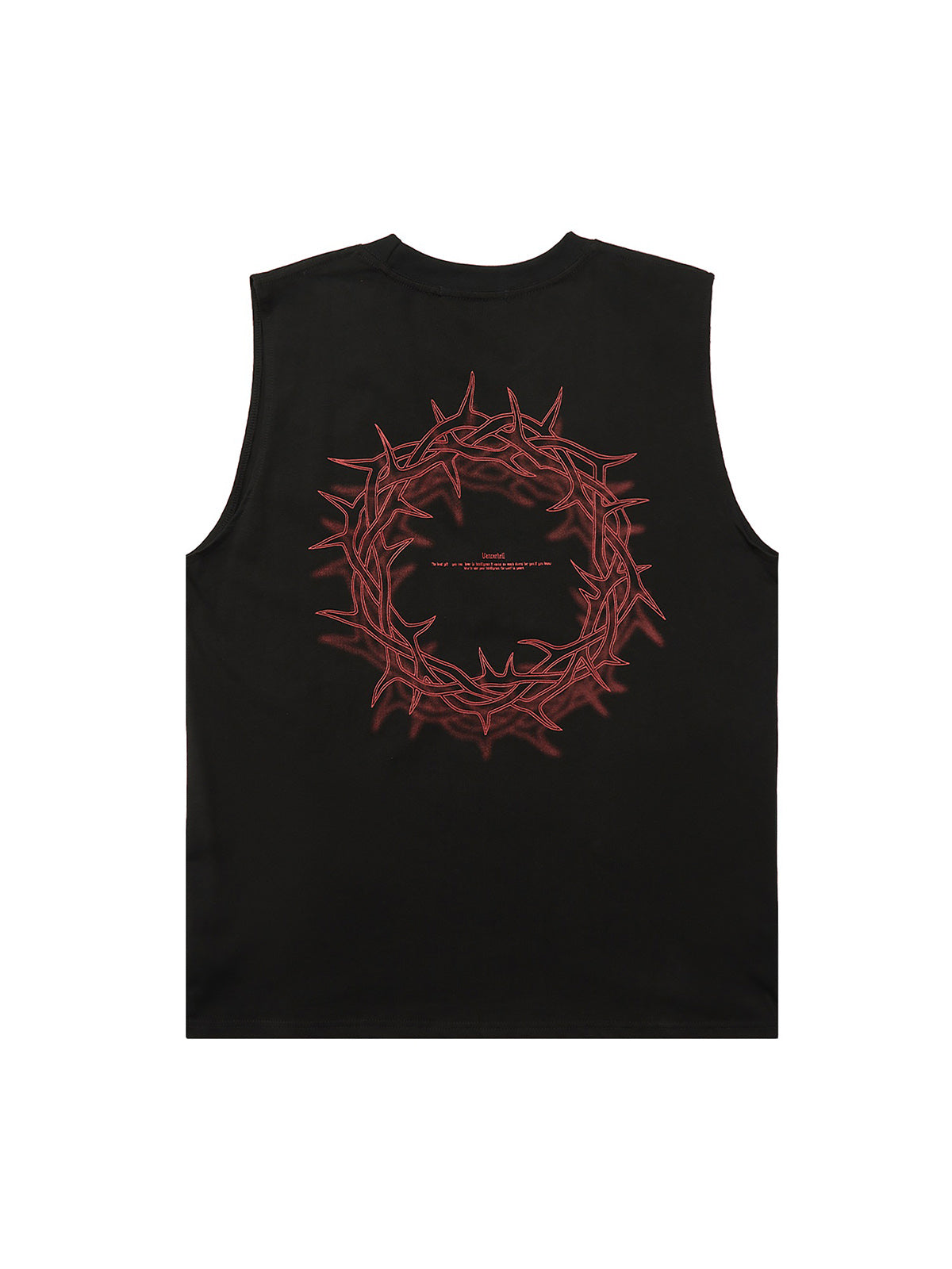 Sneakerhill Thorn Ring Retro Font Street Rap Sleeveless Vest SP240614S1CG