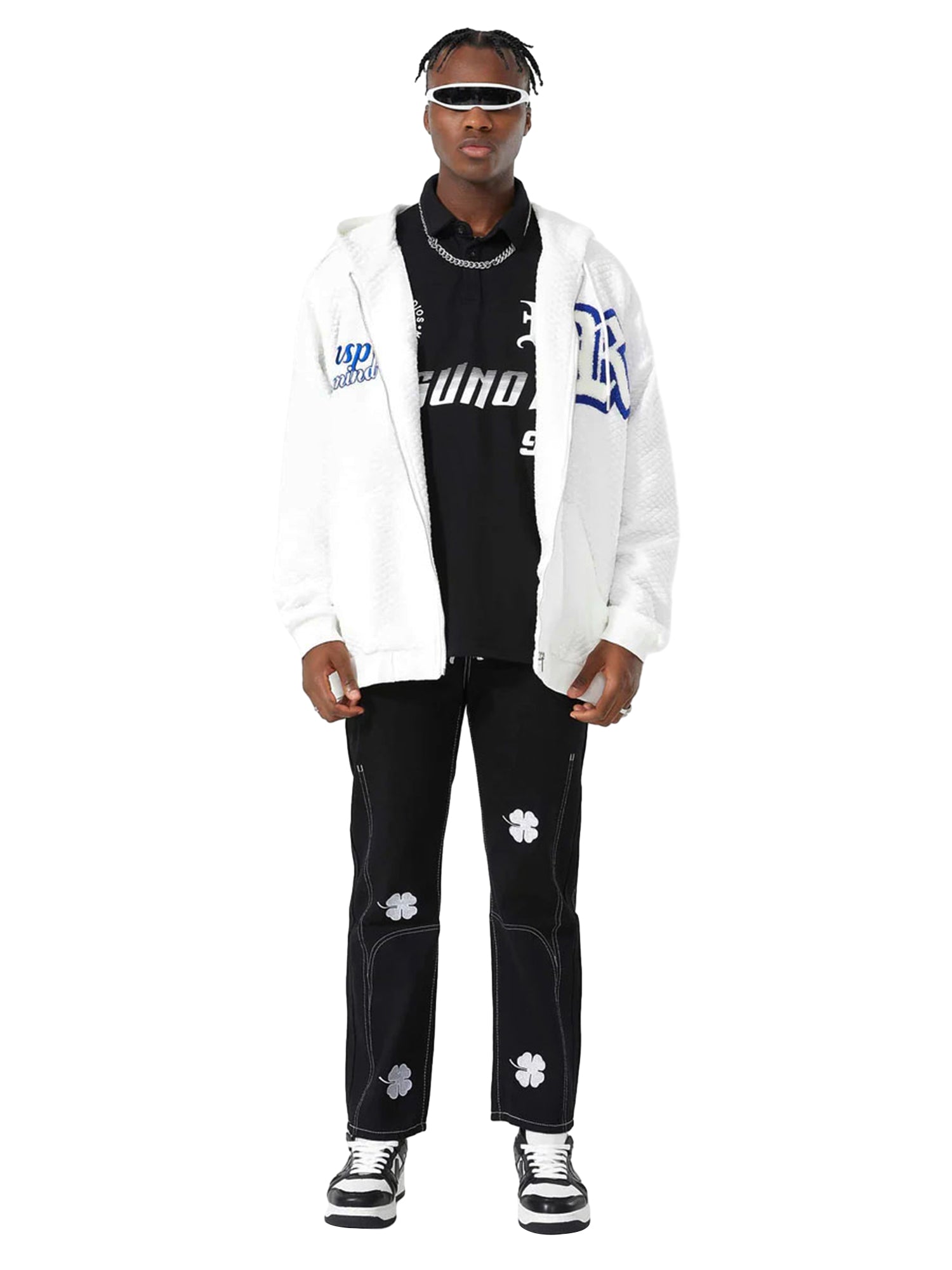 Sneakerhill Letter Embroidered Hoodie Jacket -1095 SP220221POSB