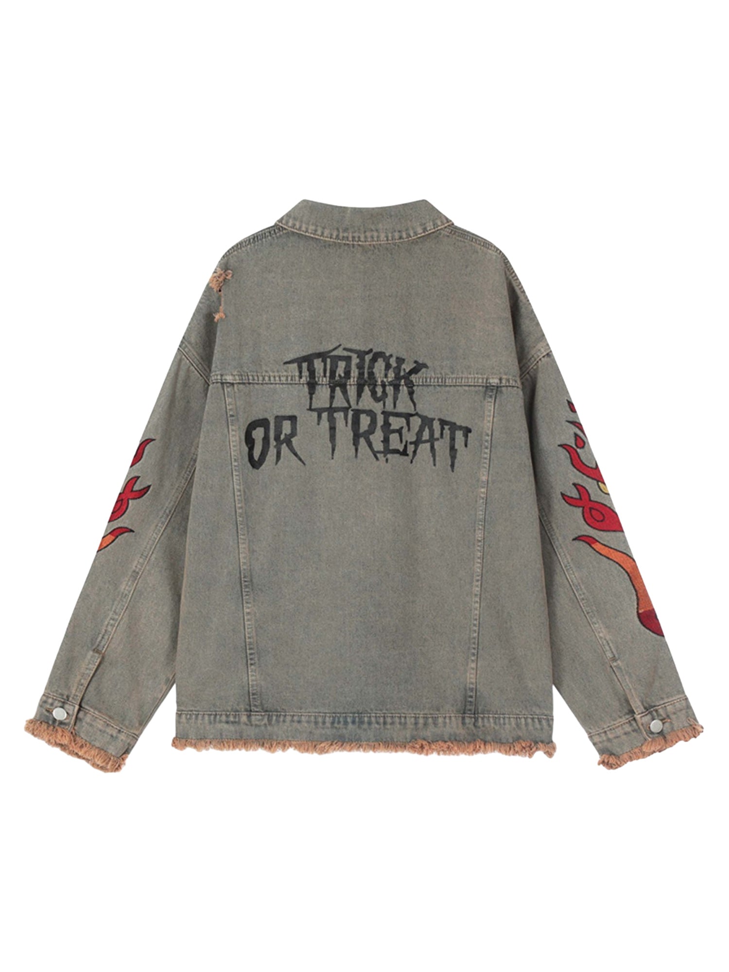 Sneakerhill Flame Denim Embroidered Burlap Jacket - 1543 SP230403FE2D