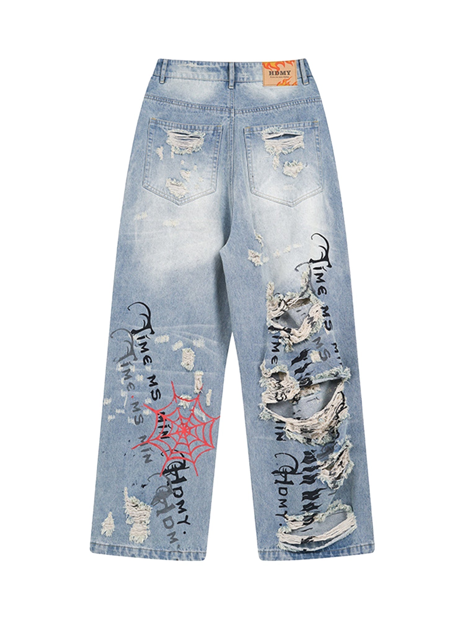 Personalized Cut Hand-printed Jeans - sneakerhillcom