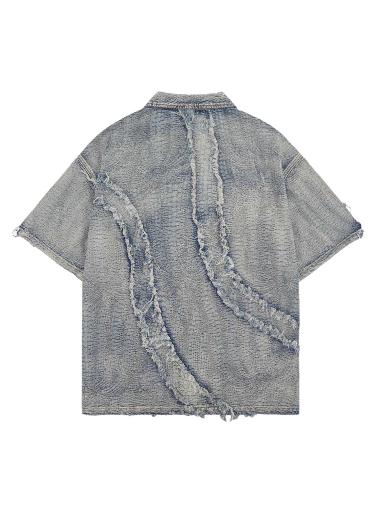 Washed Raw Edge Denim Shirt - 2064 - sneakerhillcom