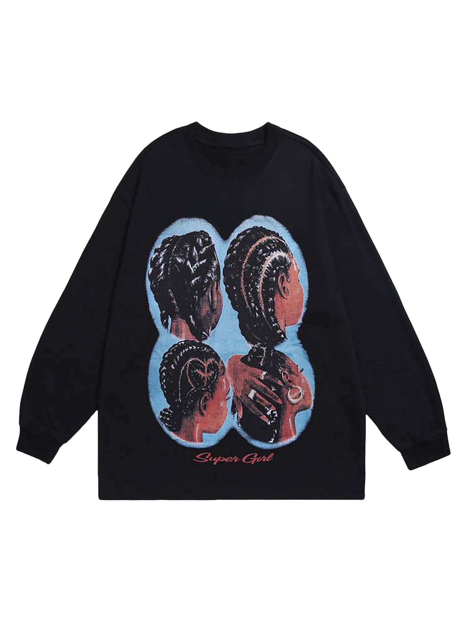 Sneakerhill Hiphop Spoof Print Long Sleeve T-shirt - 1675