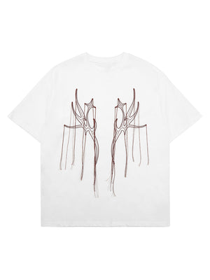 Sneakerhill American Street Style Design Embroidered T-shirt SP240605BH6H