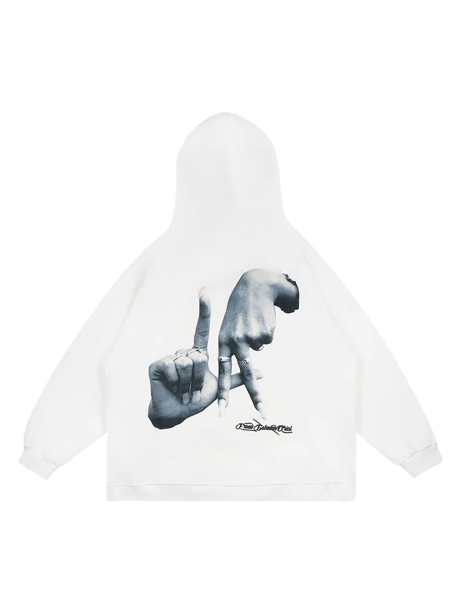 Sneakerhill Gesture Print Hoodie -1268