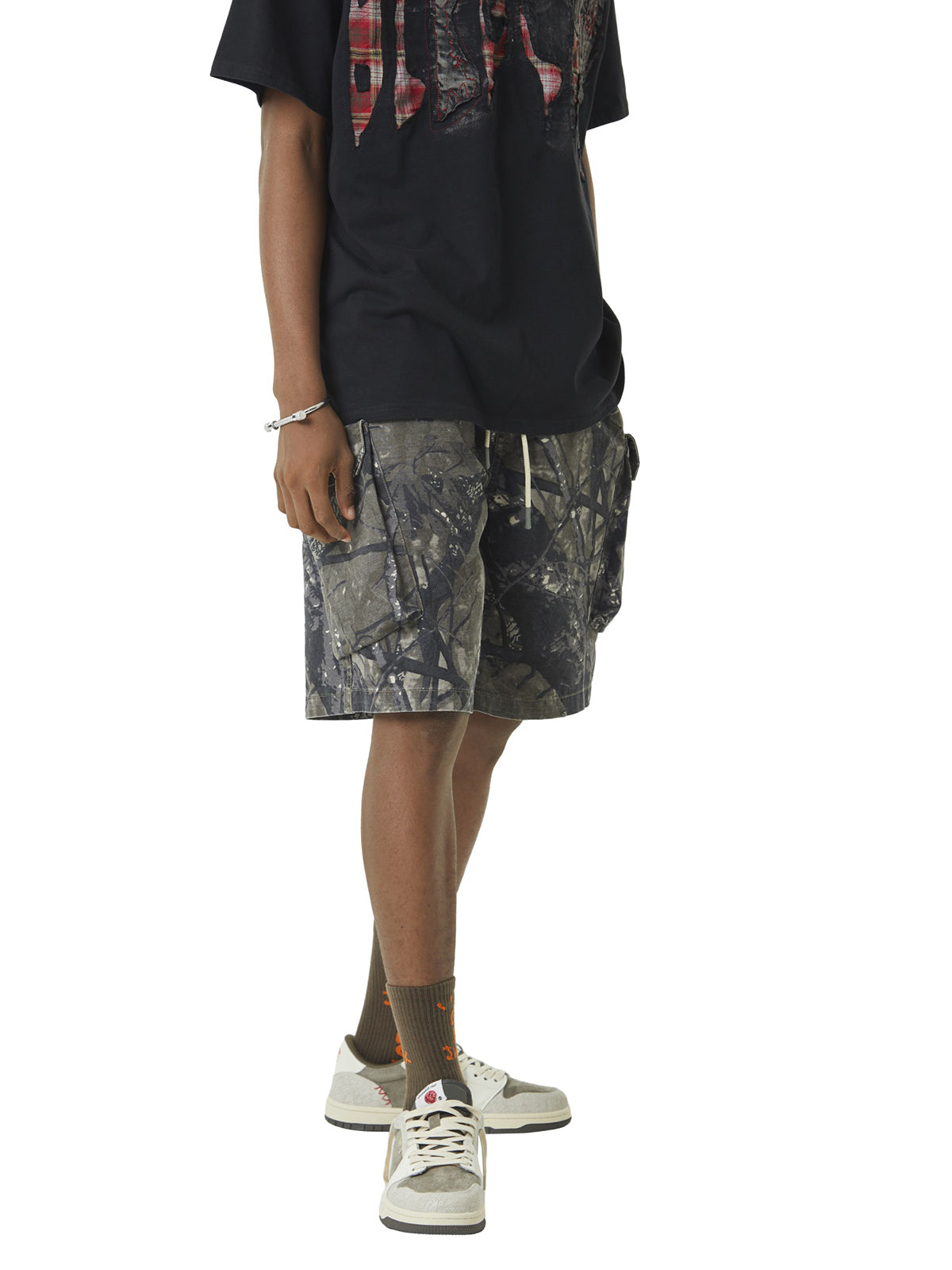 Sneakerhill Fallen Leaf Camouflage Pocket Workwear Shorts - 2050 SP2406042CVS