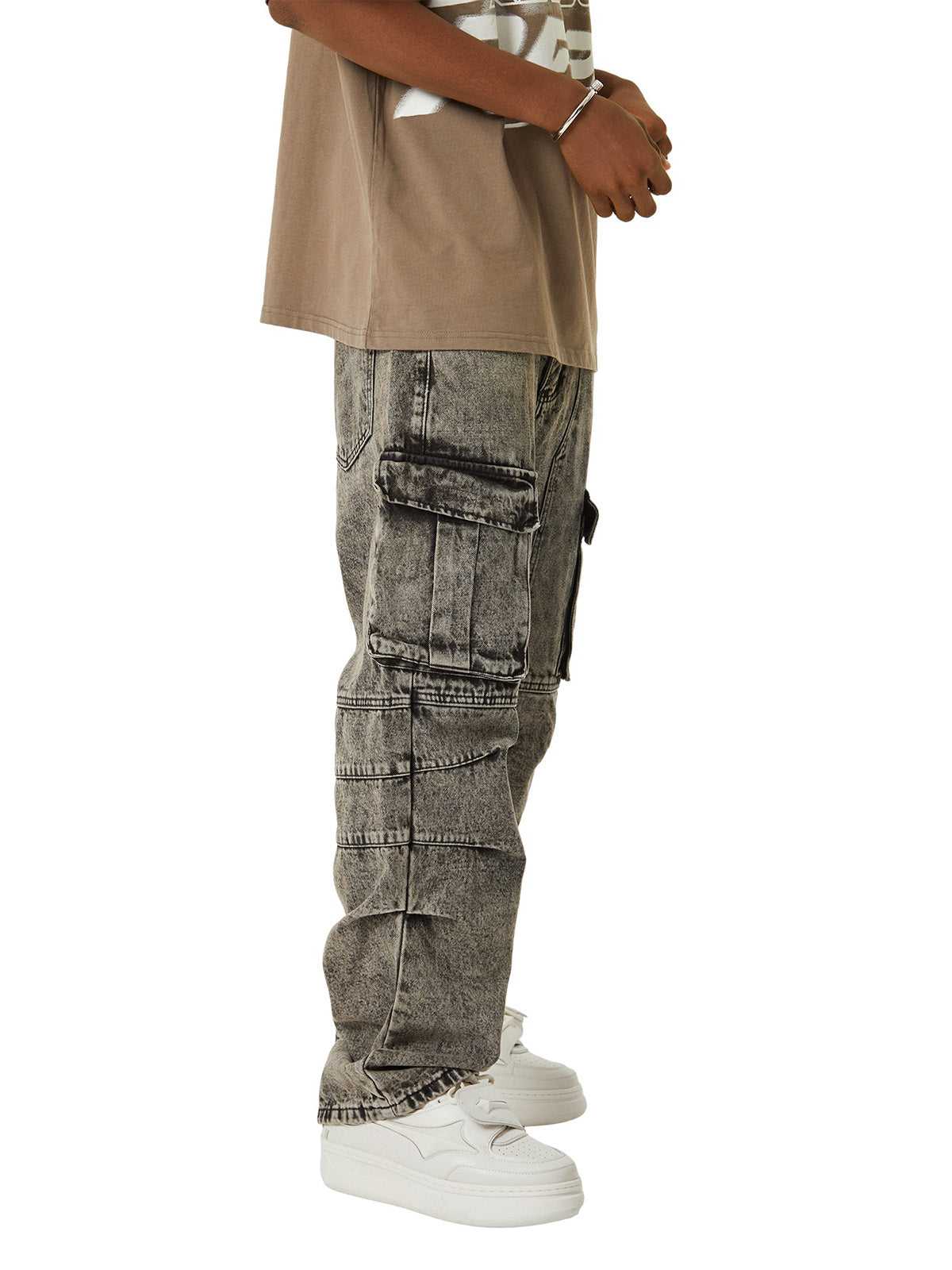 Sneakerhill American Street Style Washed Distressed Work Jeans - sneakerhillcom