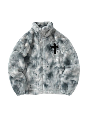 Sneakerhill Plush Cross Embroidered Lambswool Jacket - 1558 SP221209I2DR