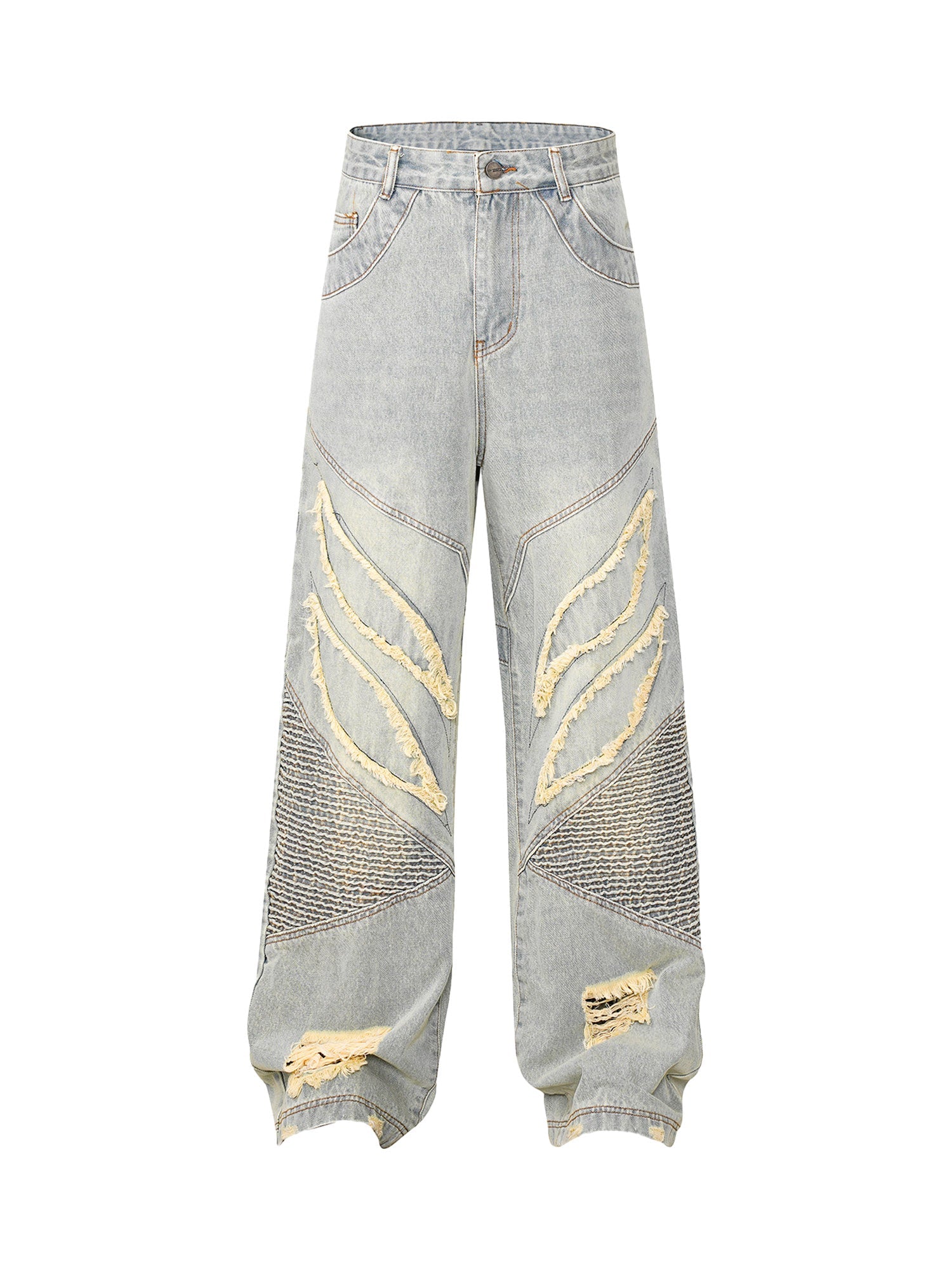 Sneakerhill American High Street Washed Distressed Jeans - sneakerhillcom