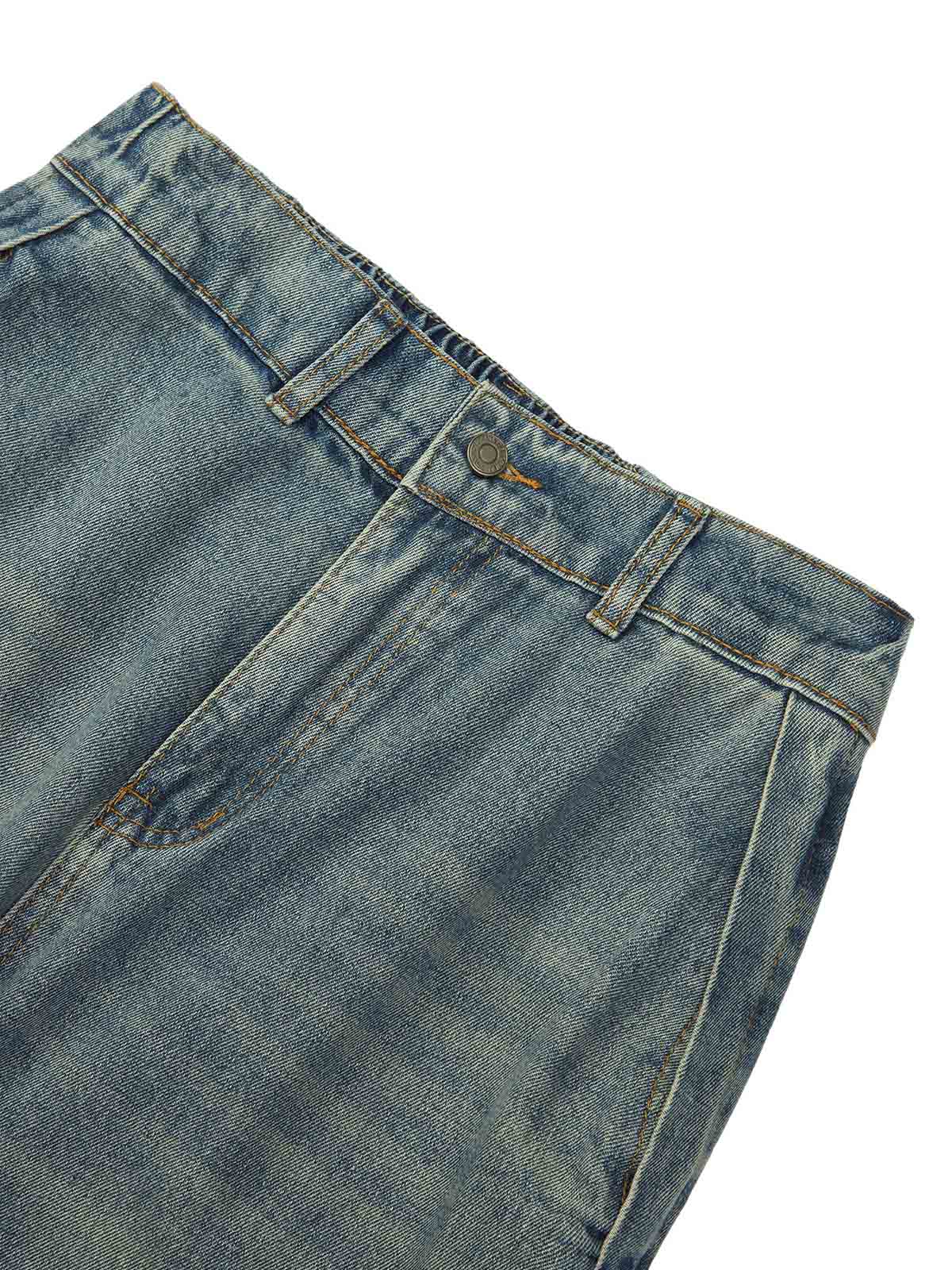 Sneakerhill American Retro Contrast Washed Jeans - sneakerhillcom