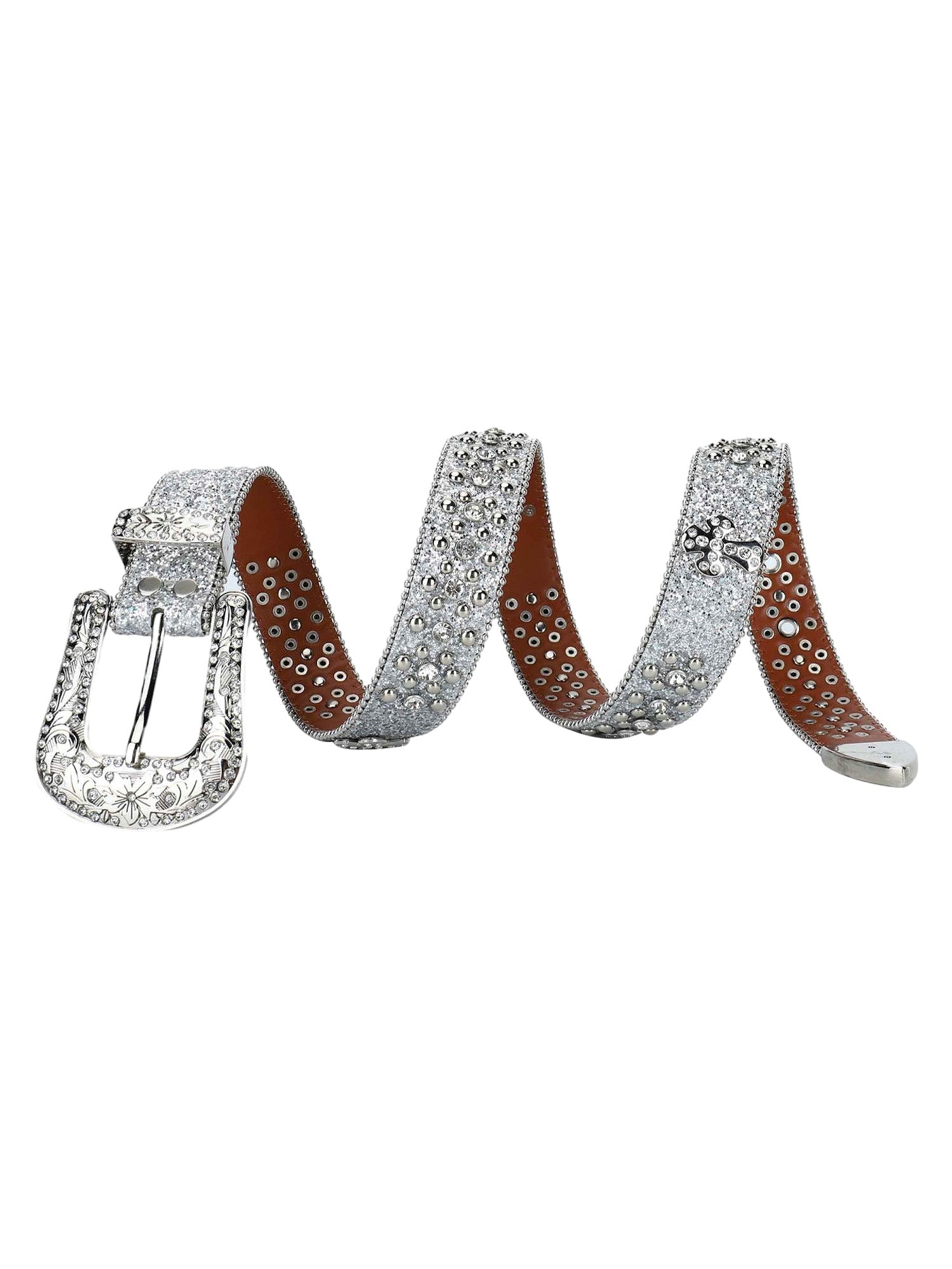 Sneakerhill Studded Rhinestone Belt-1797