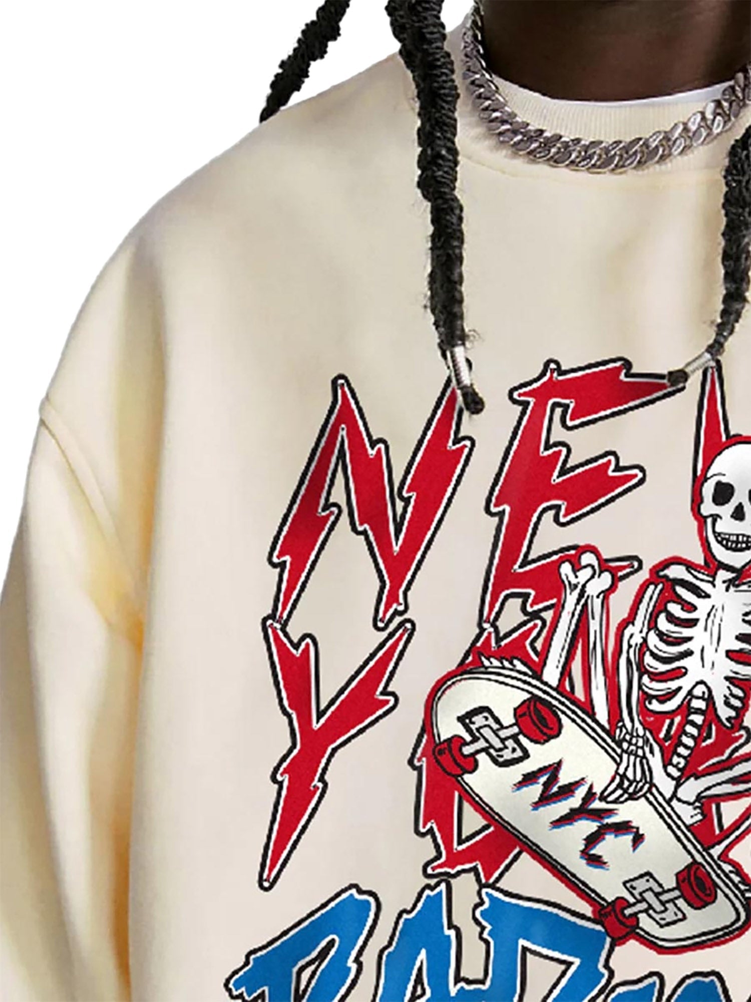 Sneakerhill Skateboard Skull Pullover Crewneck Sweatshirt -1075 - sneakerhillcom