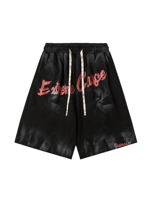 Sneakerhill High Street Design Tie-dye Letter Casual Shorts SP240601GVCJ