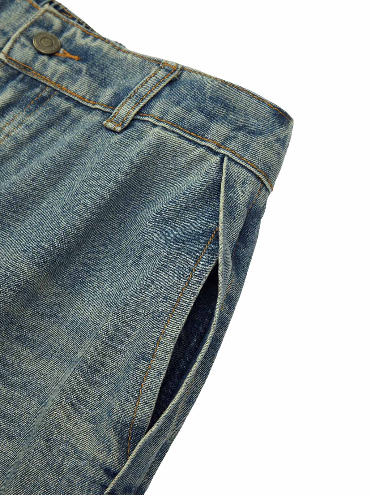 Sneakerhill American Retro Contrast Washed Jeans - sneakerhillcom