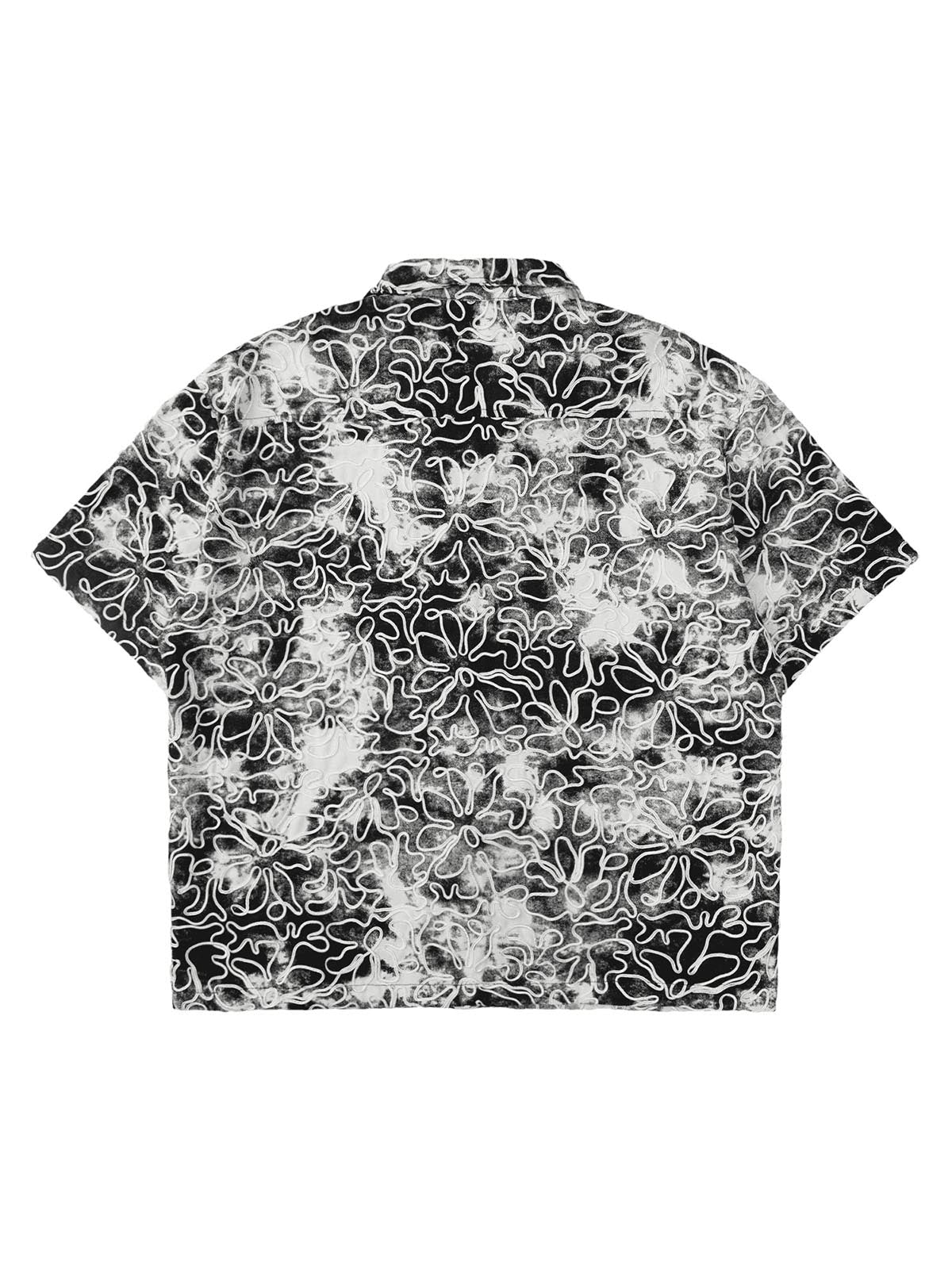 Sneakerhill Ink Tie-dye Floral Hip-hop Short-sleeved Shirt