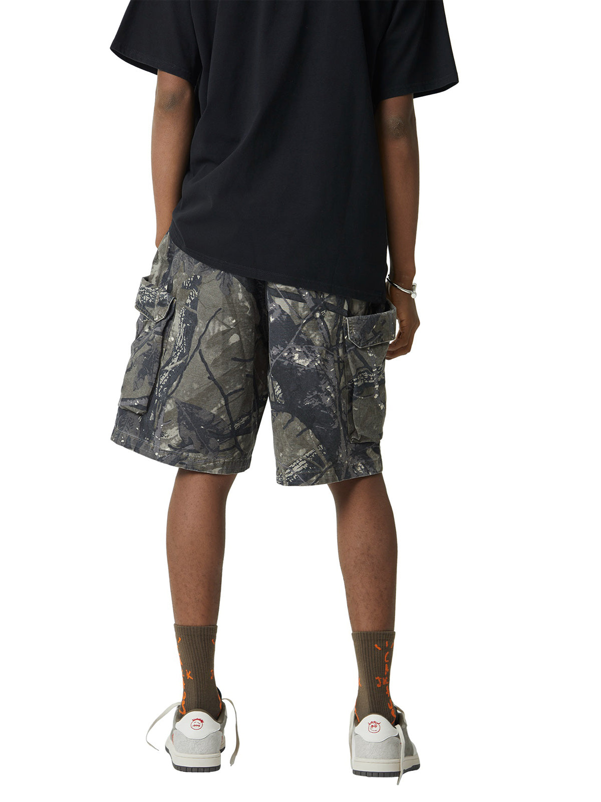 Sneakerhill Fallen Leaf Camouflage Pocket Workwear Shorts - 2050 SP2406042CVS