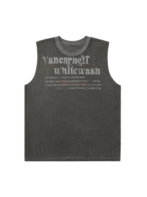 Sneakerhill Heavy Worker Washed And Broken Retro Font VEST SP240605VSRC