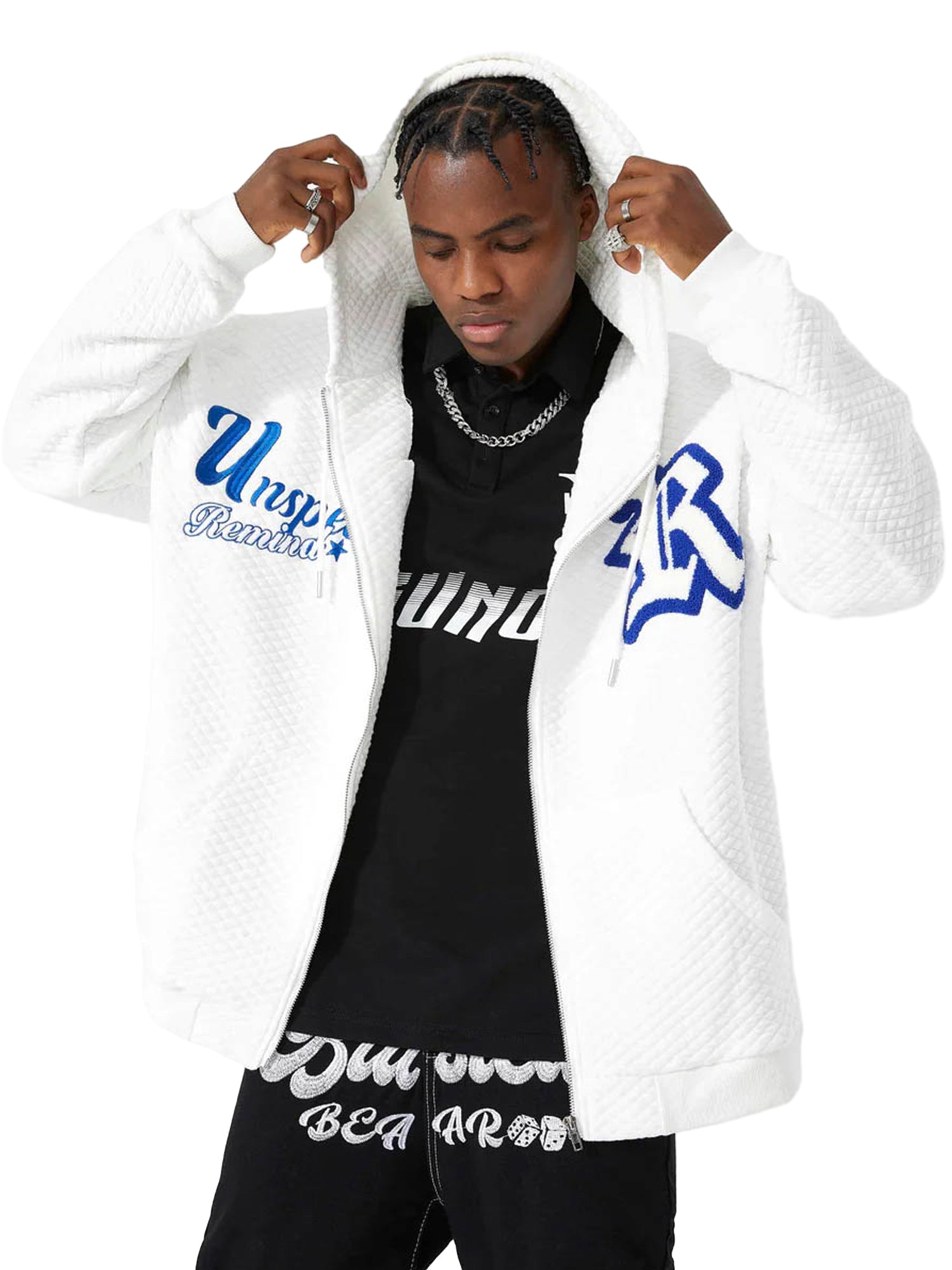 Sneakerhill Letter Embroidered Hoodie Jacket -1095 SP220221POSB