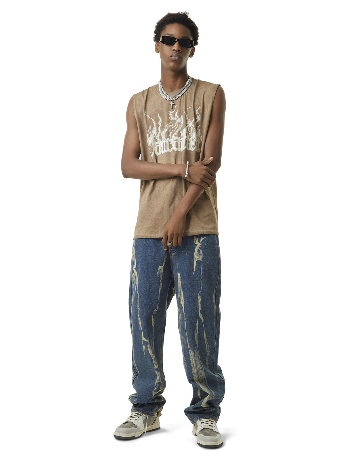 Sneakerhill Lightning Flying Tie-Dye Hip-Hop Jeans - sneakerhillcom