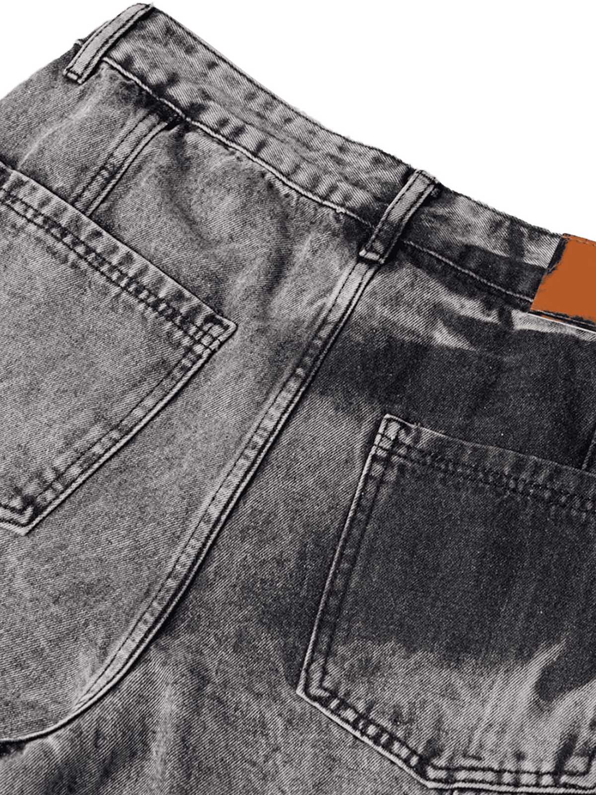 Sneakerhill High Street Washed Distressed Work Jeans - 2163 - sneakerhillcom