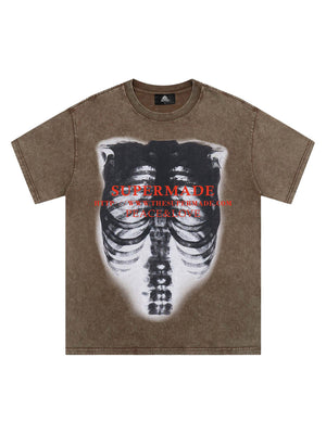 Sneakerhill Skull Image Street Hip-Hop T-shirt - 2131 SP2408075R4E