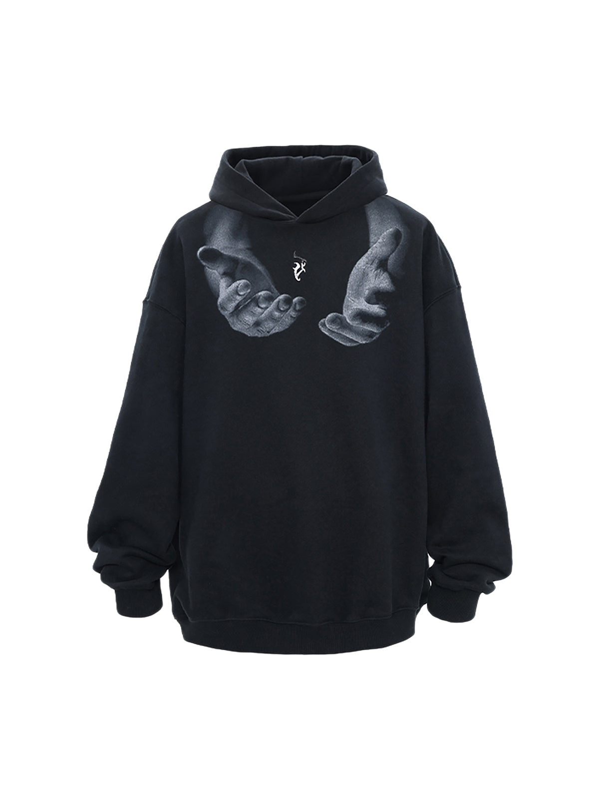 Sneakerhill Monogram Embroidered Hand Print Hoodie - 1876