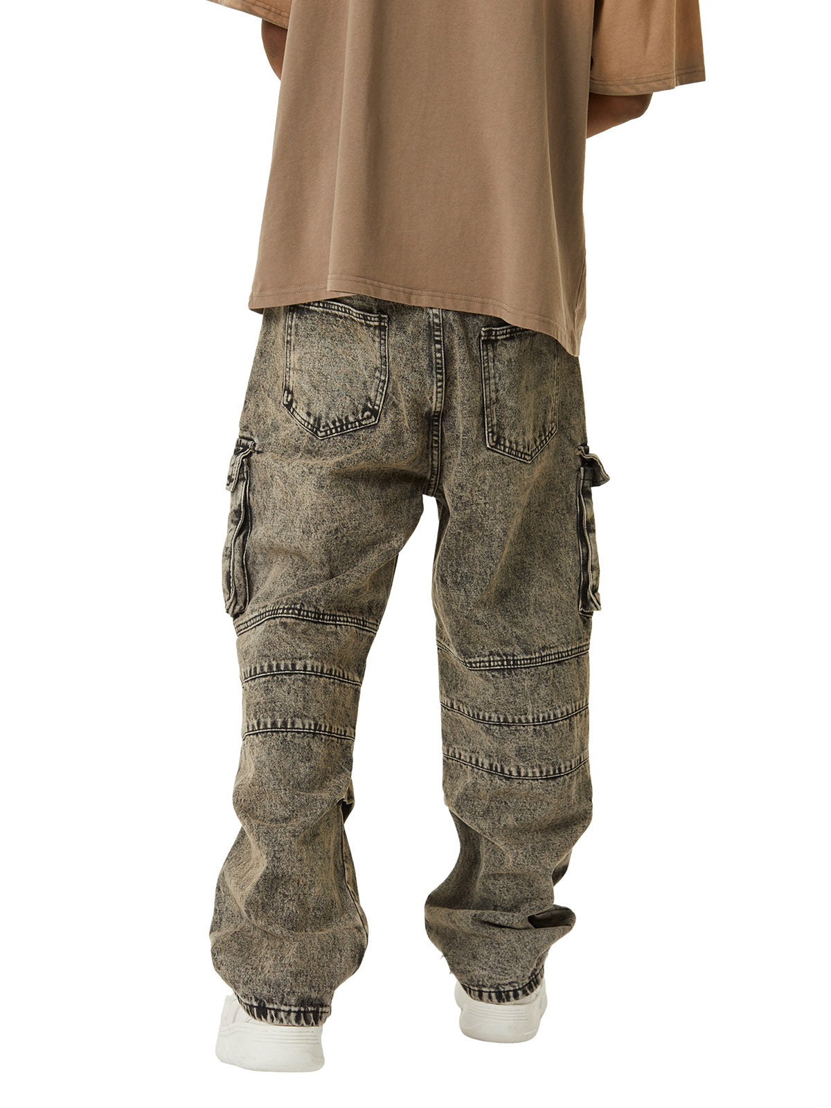 Sneakerhill American Street Style Washed Distressed Work Jeans - sneakerhillcom