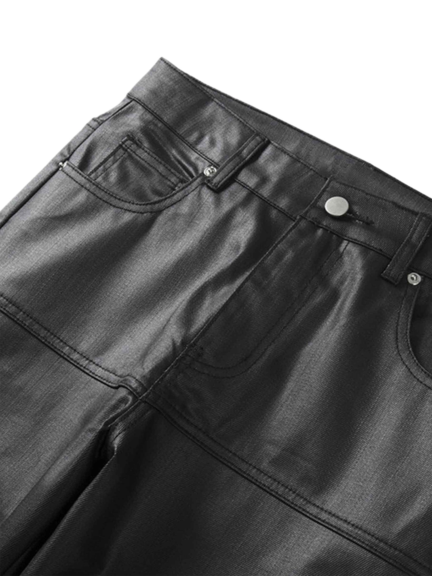 Sneakerhill Retro Zipper Pocket Slim Straight Pants