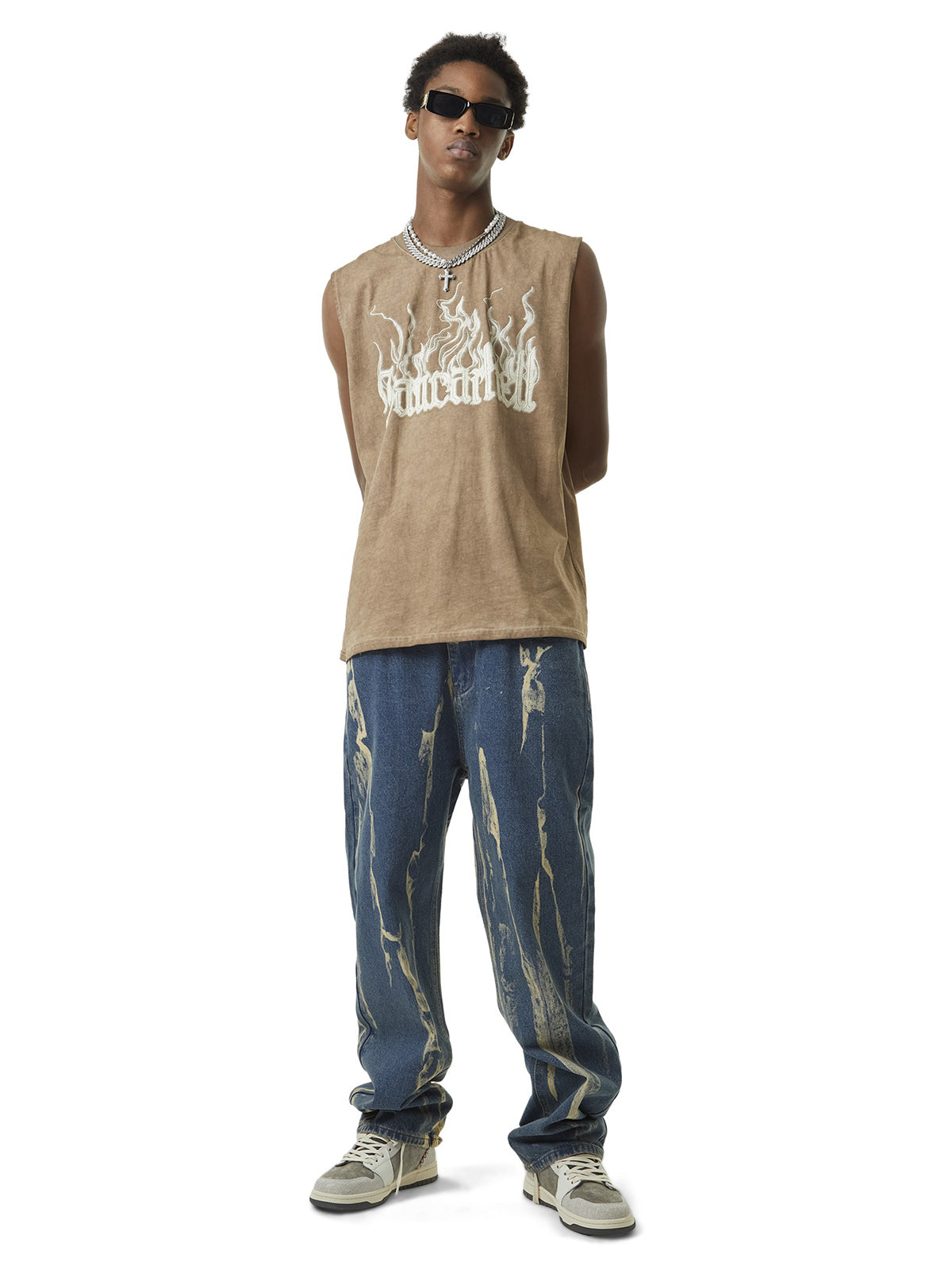 Sneakerhill Lightning Flying Tie-Dye Hip-Hop Jeans - sneakerhillcom