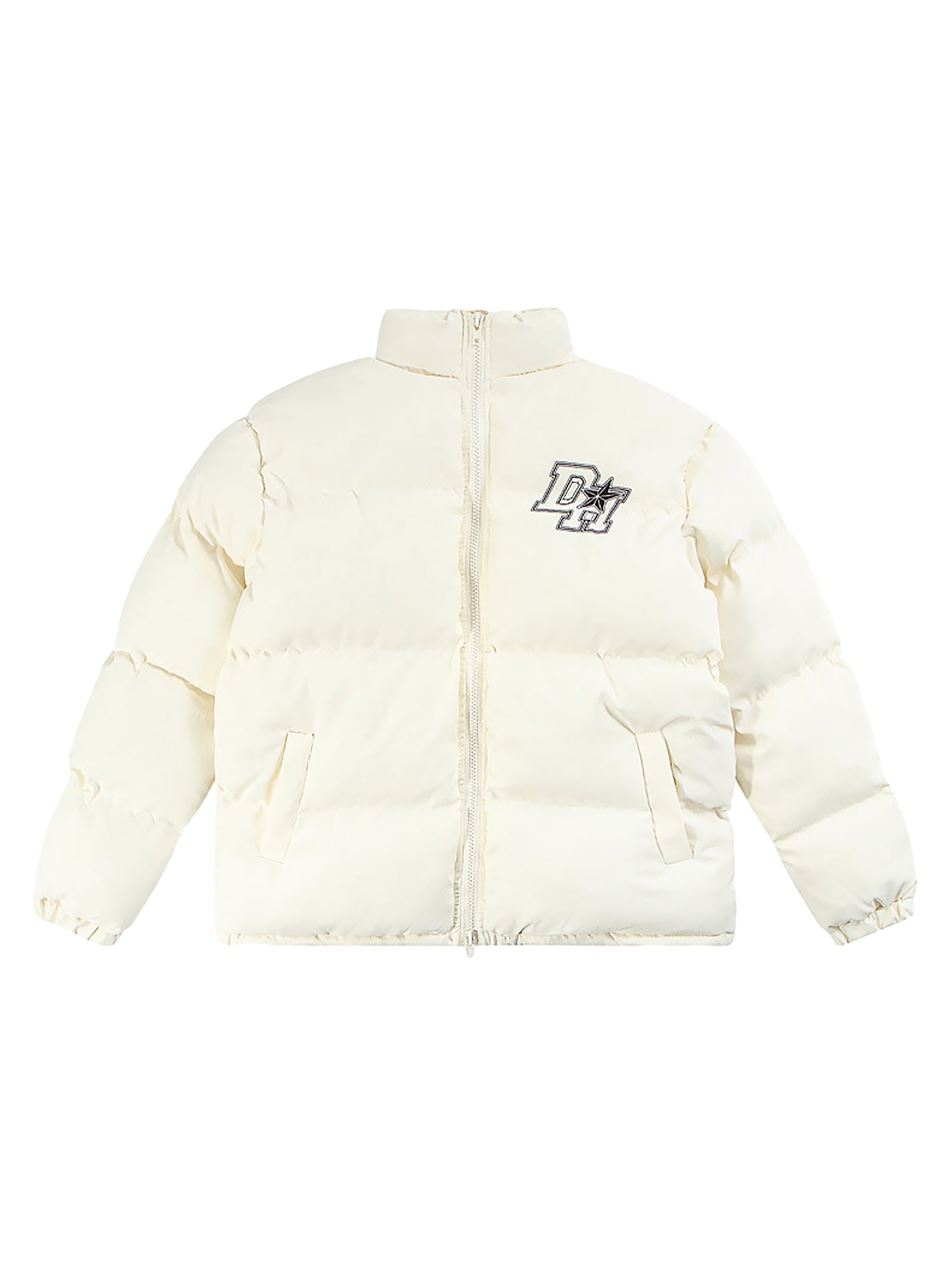 Retro Letter Print Down Jacket - 1393 SP221028651C