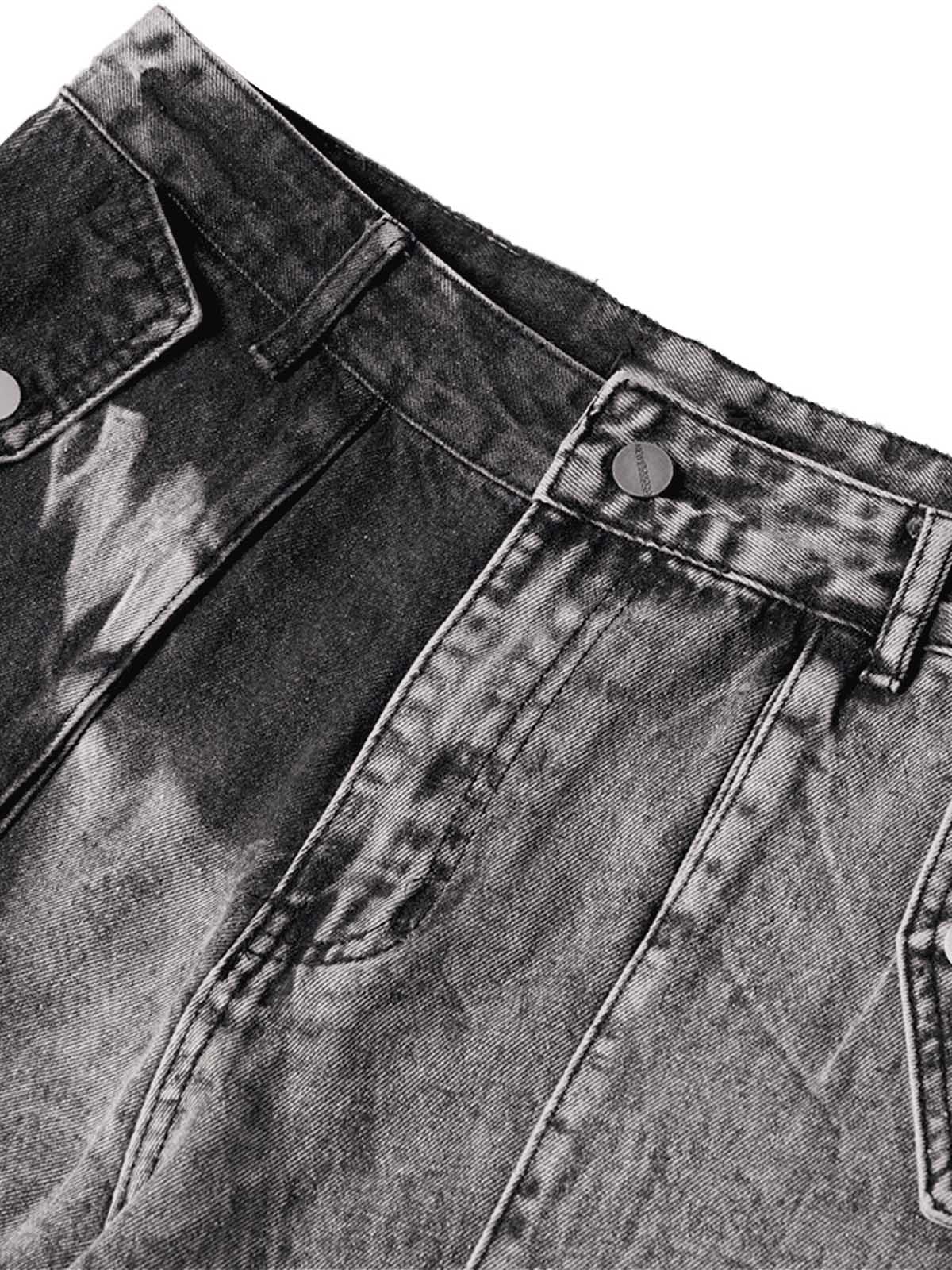 Sneakerhill High Street Washed Distressed Work Jeans - 2163 - sneakerhillcom