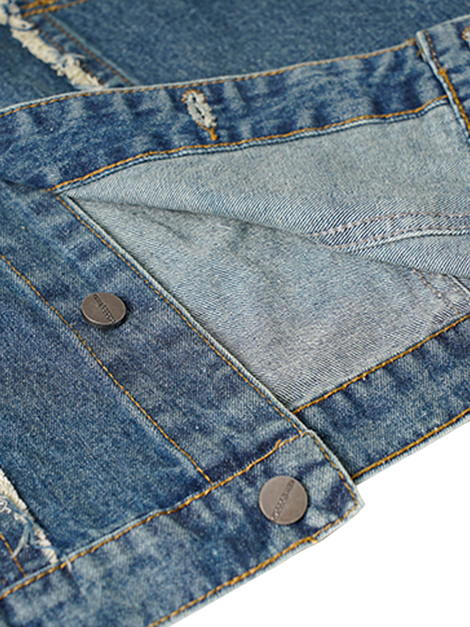 Sneakerhill High Street Washed Raw Edge Denim Vest SP240514PSD6