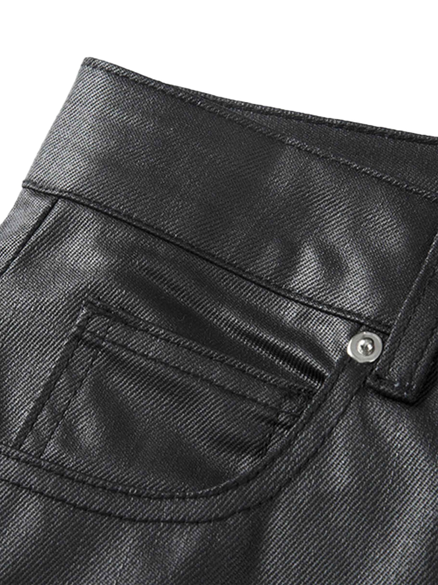 Sneakerhill Retro Zipper Pocket Slim Straight Pants