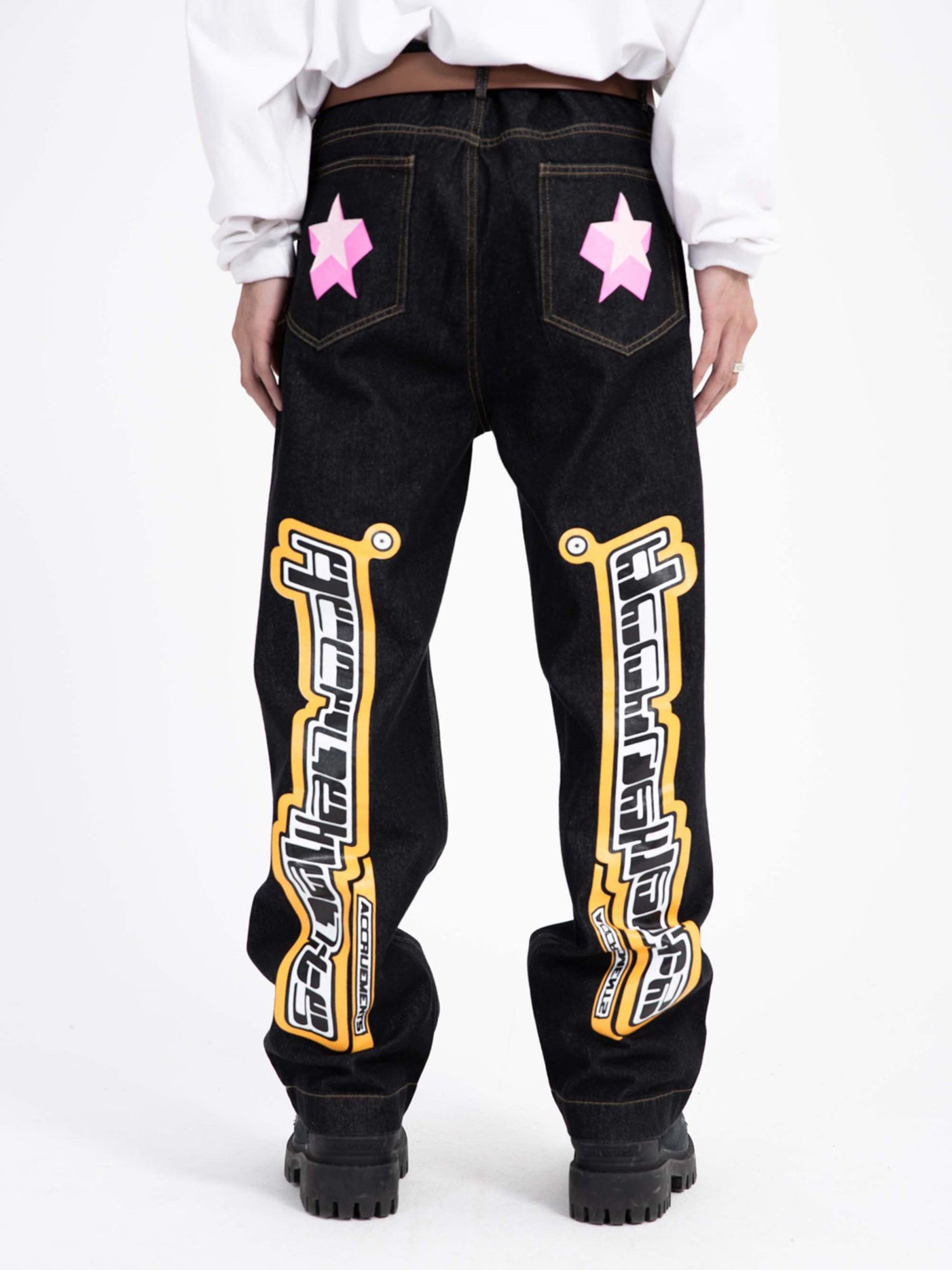 Sneakerhill Star Letter Print Jeans - 1594 SP230320TSM7