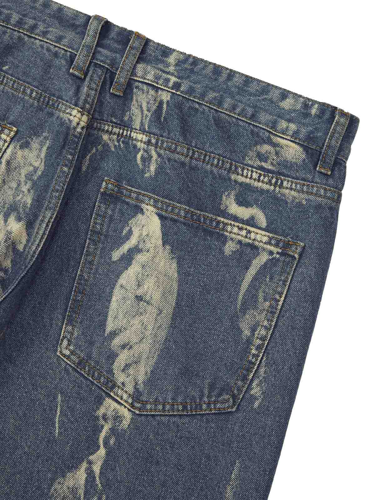 Sneakerhill Lightning Flying Tie-Dye Hip-Hop Jeans - sneakerhillcom