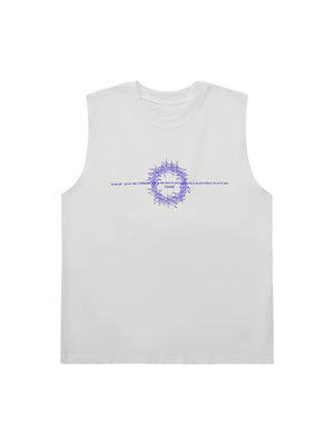 Sneakerhill Thorn Ring Retro Font Street Rap Sleeveless Vest SP240614S1CG