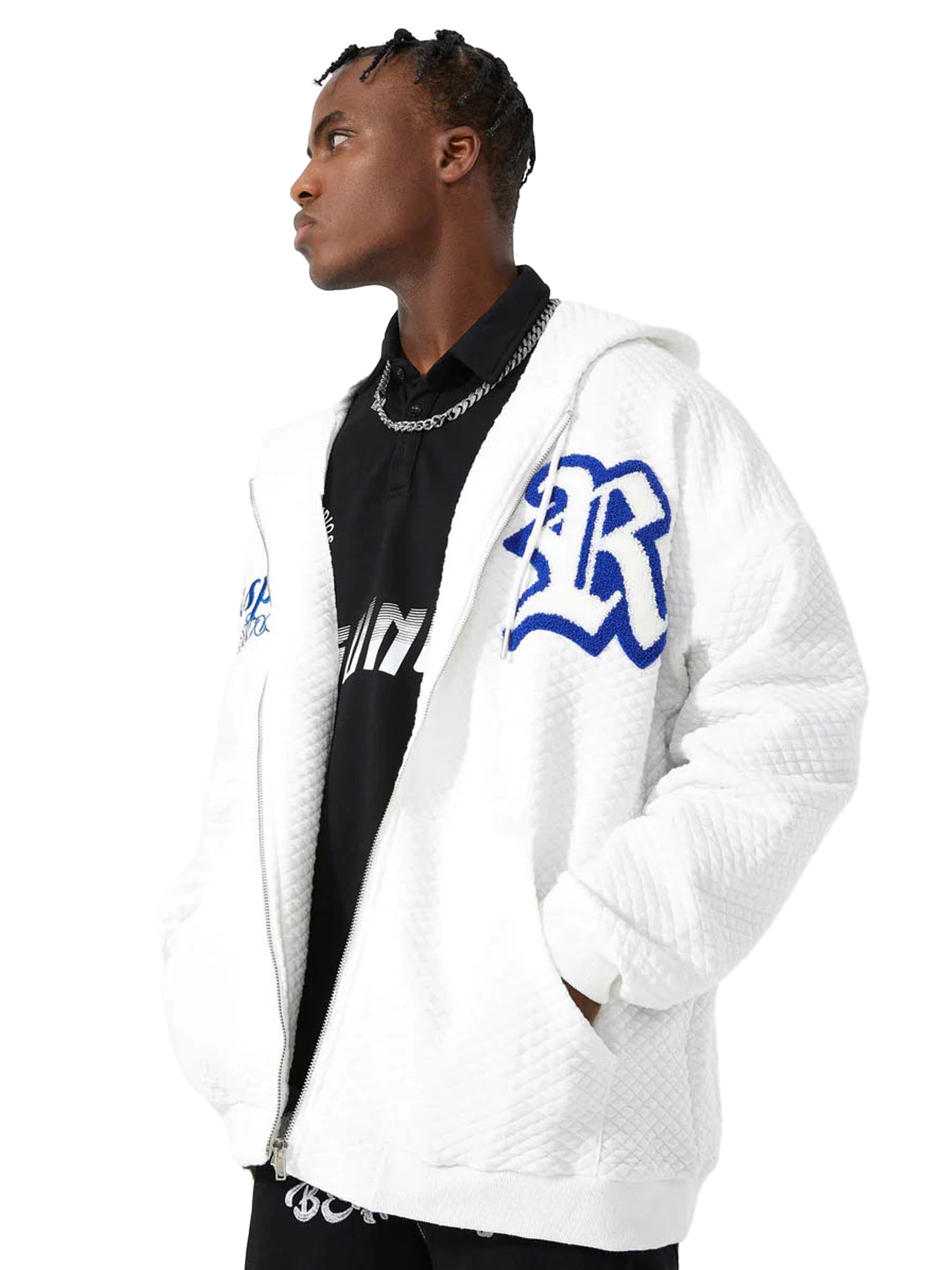 Sneakerhill Letter Embroidered Hoodie Jacket -1095 SP220221POSB