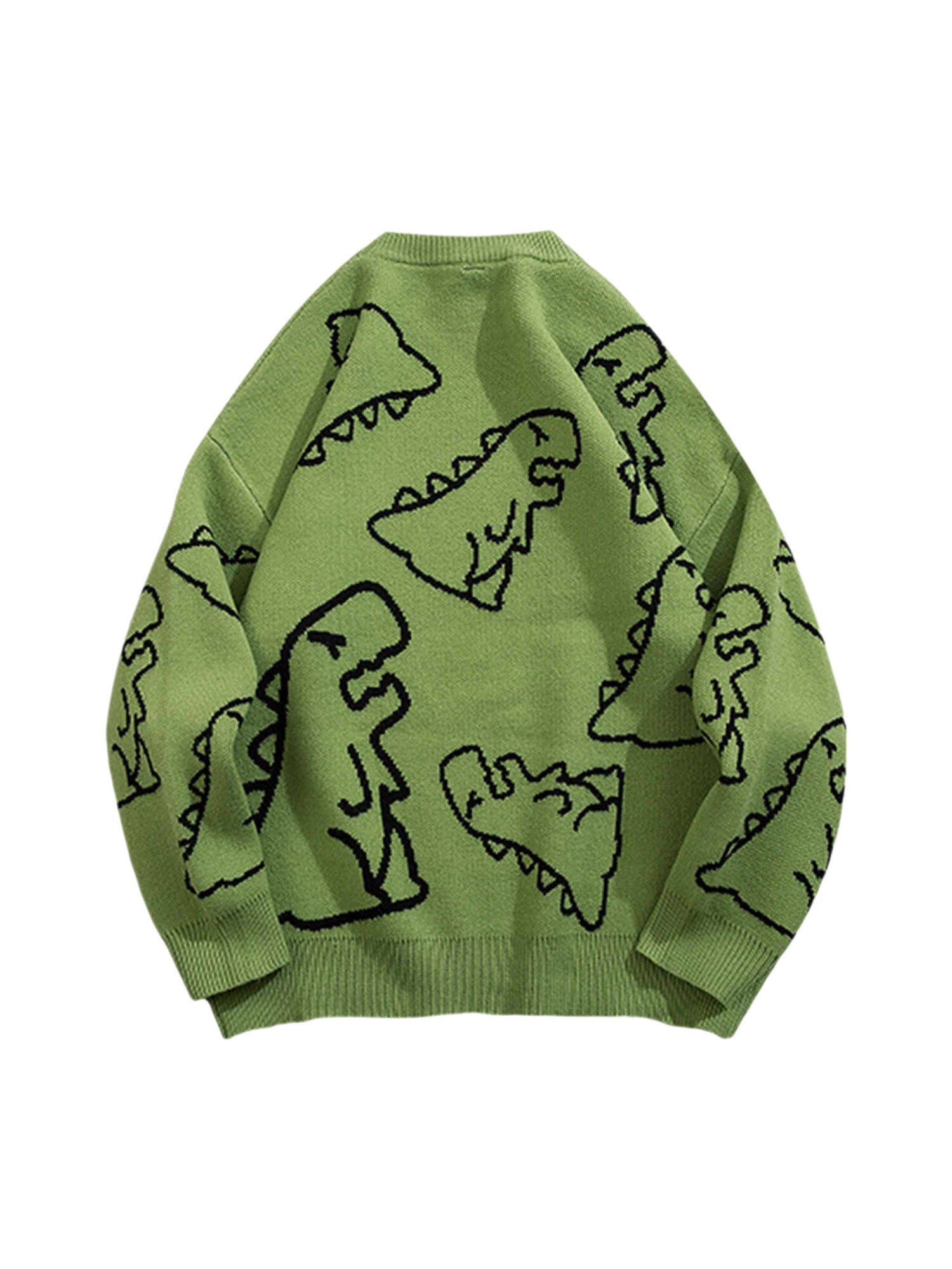 Sneakerhill Cartoon Dinosaur Printed Sweater - 1004 - sneakerhillcom