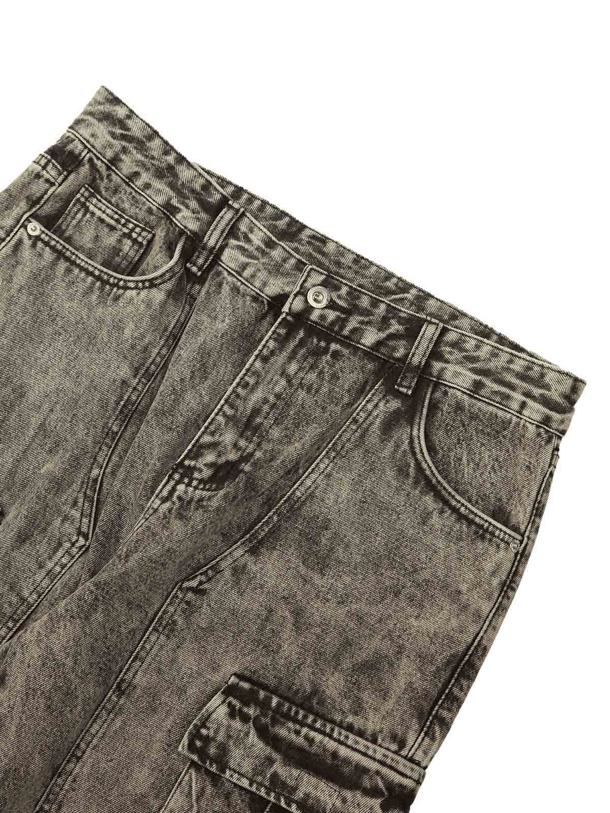 Sneakerhill American Street Style Washed Distressed Work Jeans - sneakerhillcom