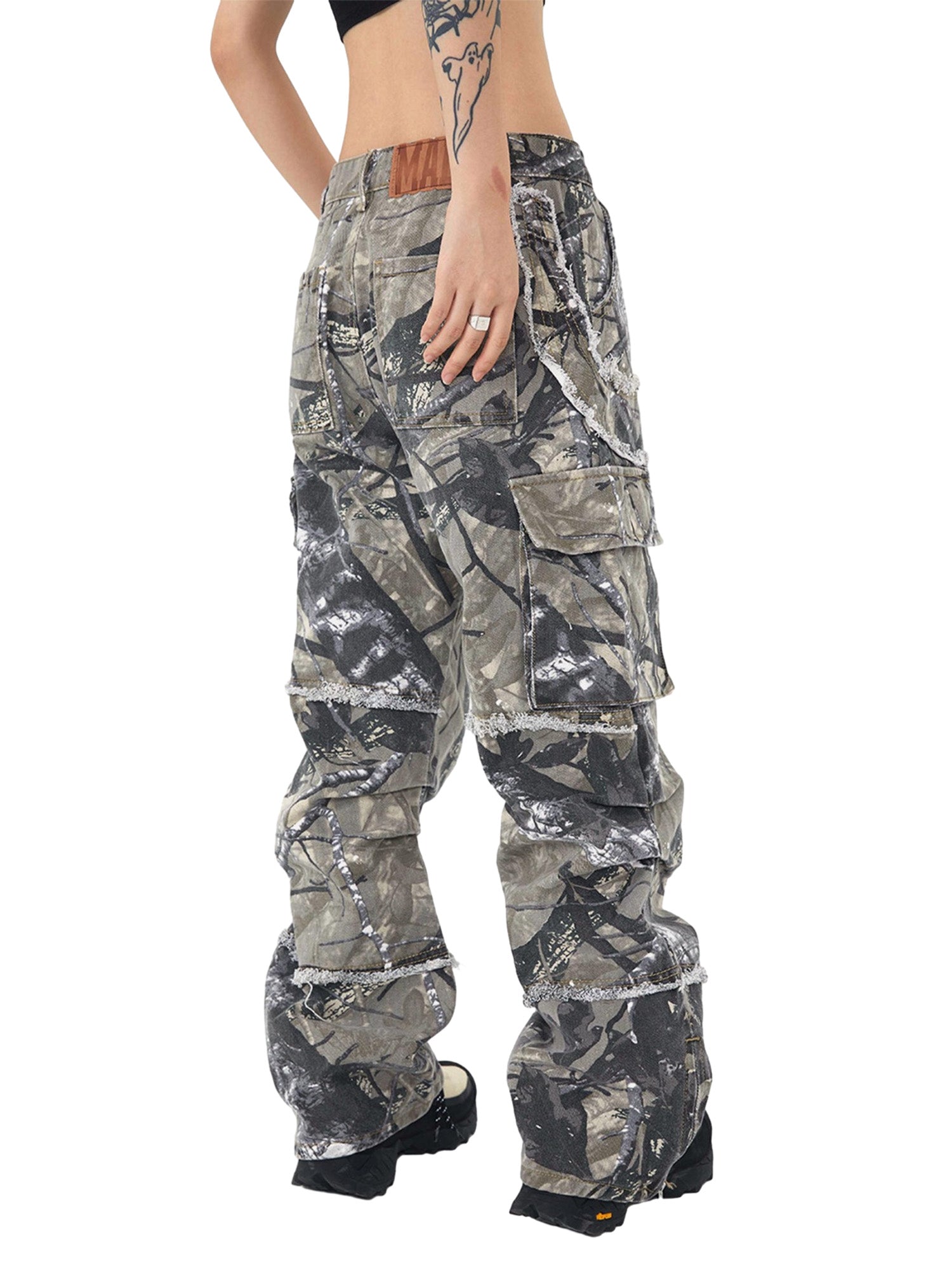 Sneakerhill Camouflage Leaf Straight Leg Pants- 1870 SP230918B274