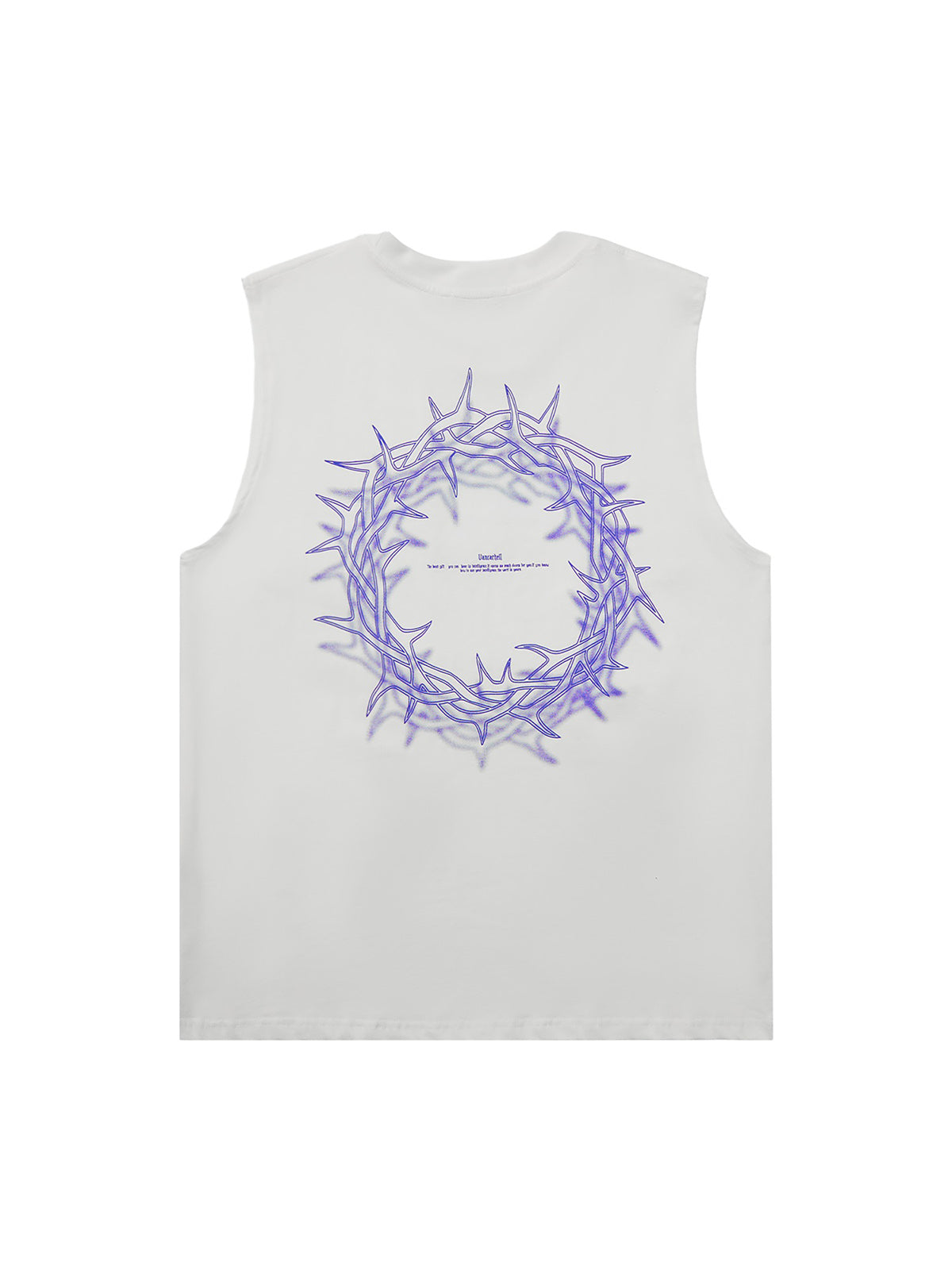 Sneakerhill Thorn Ring Retro Font Street Rap Sleeveless Vest SP240614S1CG