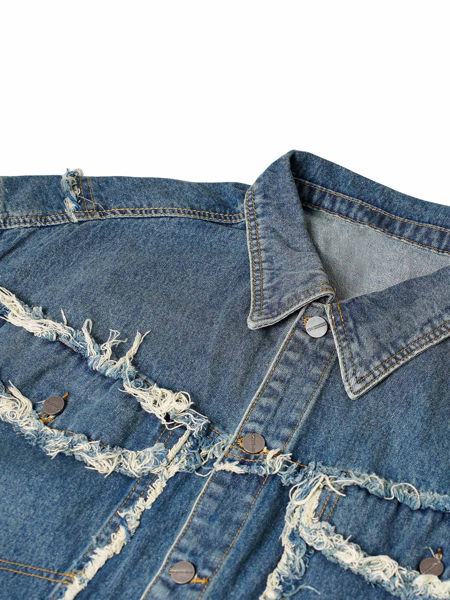 Sneakerhill High Street Washed Raw Edge Denim Vest SP240514PSD6