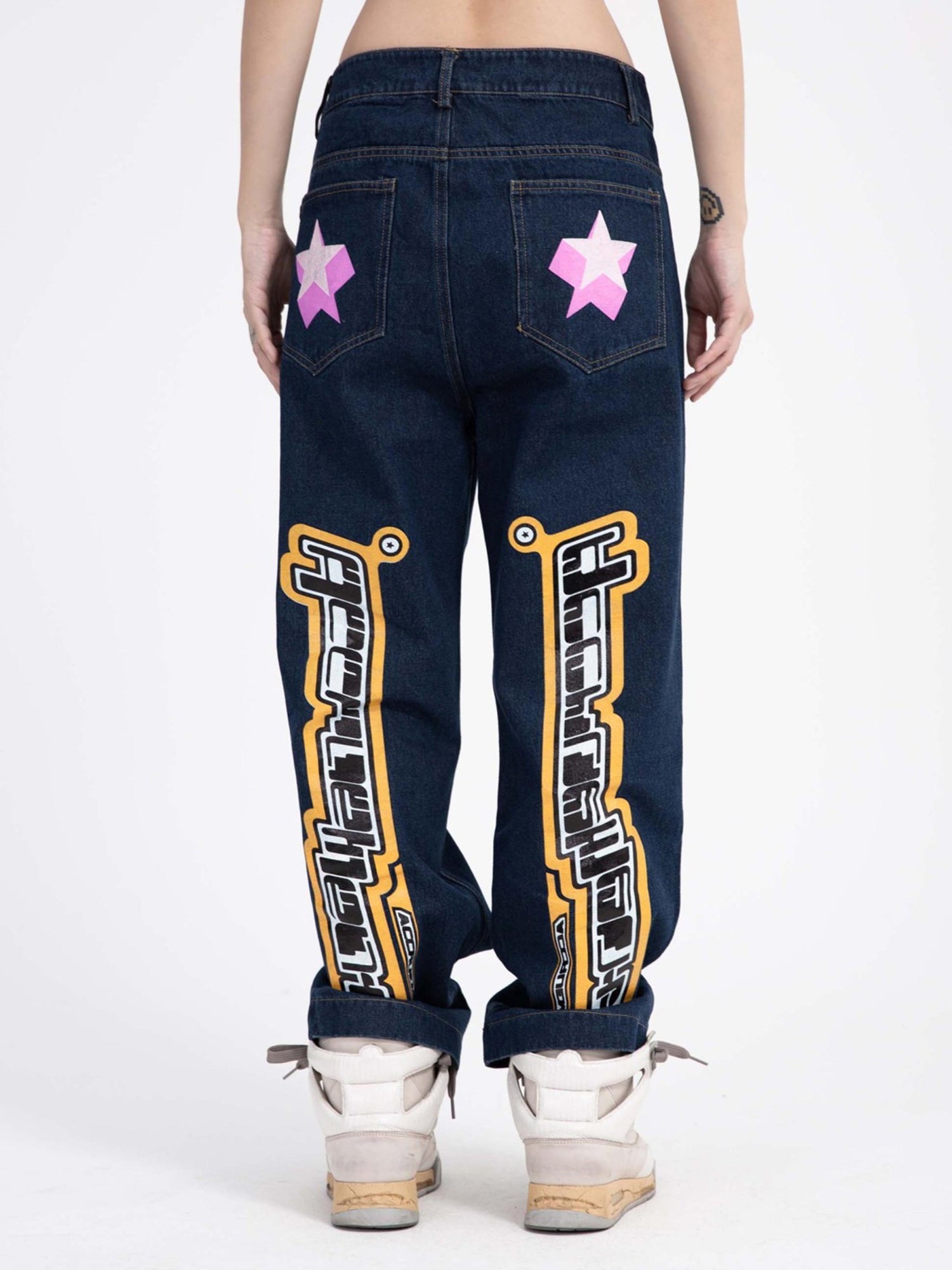 Sneakerhill Star Letter Print Jeans - 1594 SP230320TSM7