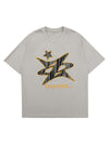 Sneakerhill Leather Studded Creative Star Street Rap T-shirt SP240603G5E0