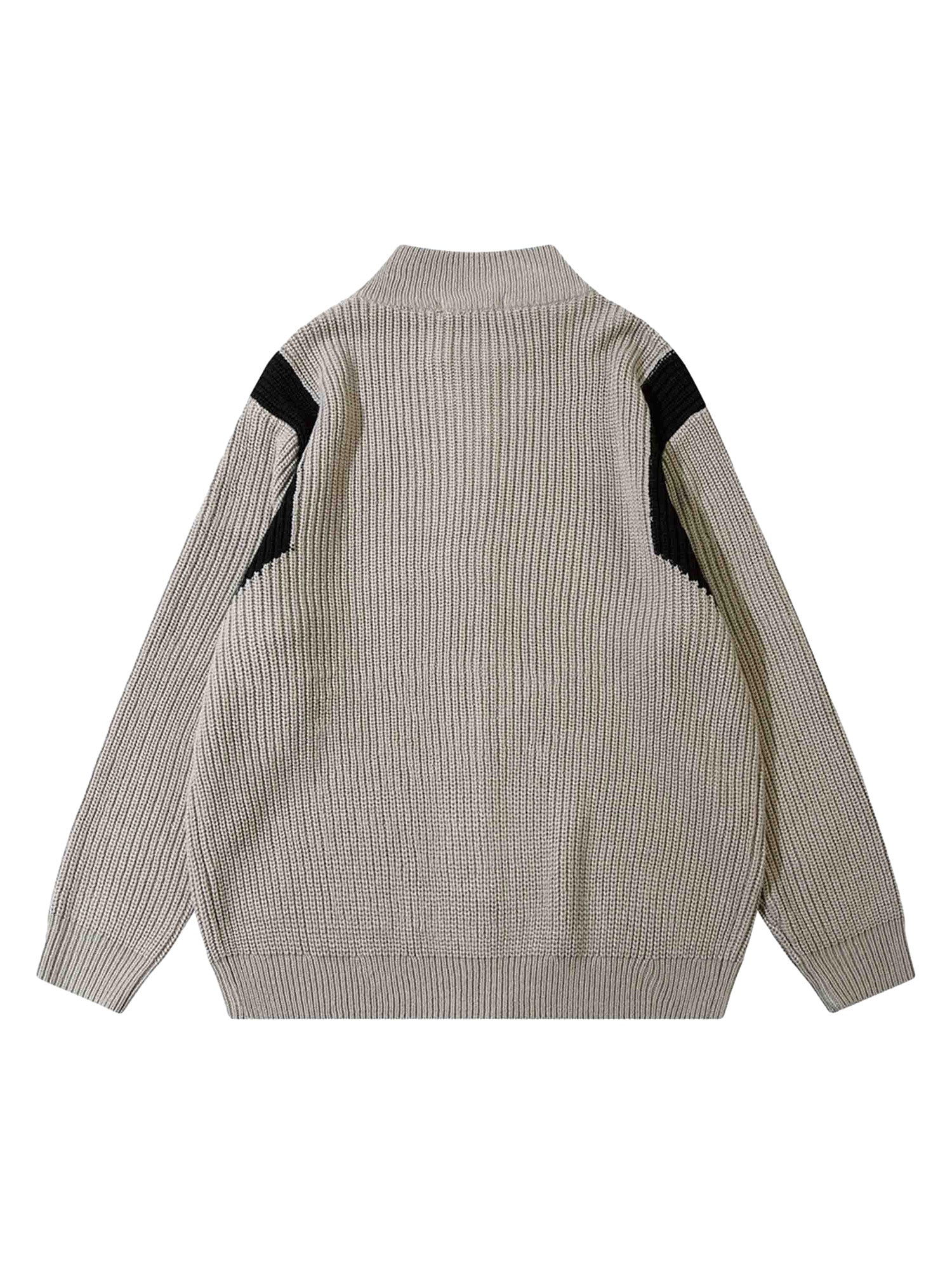 Sneakerhill Color Block Zipper Cardigan Sweater-1509 SP221226QUSY