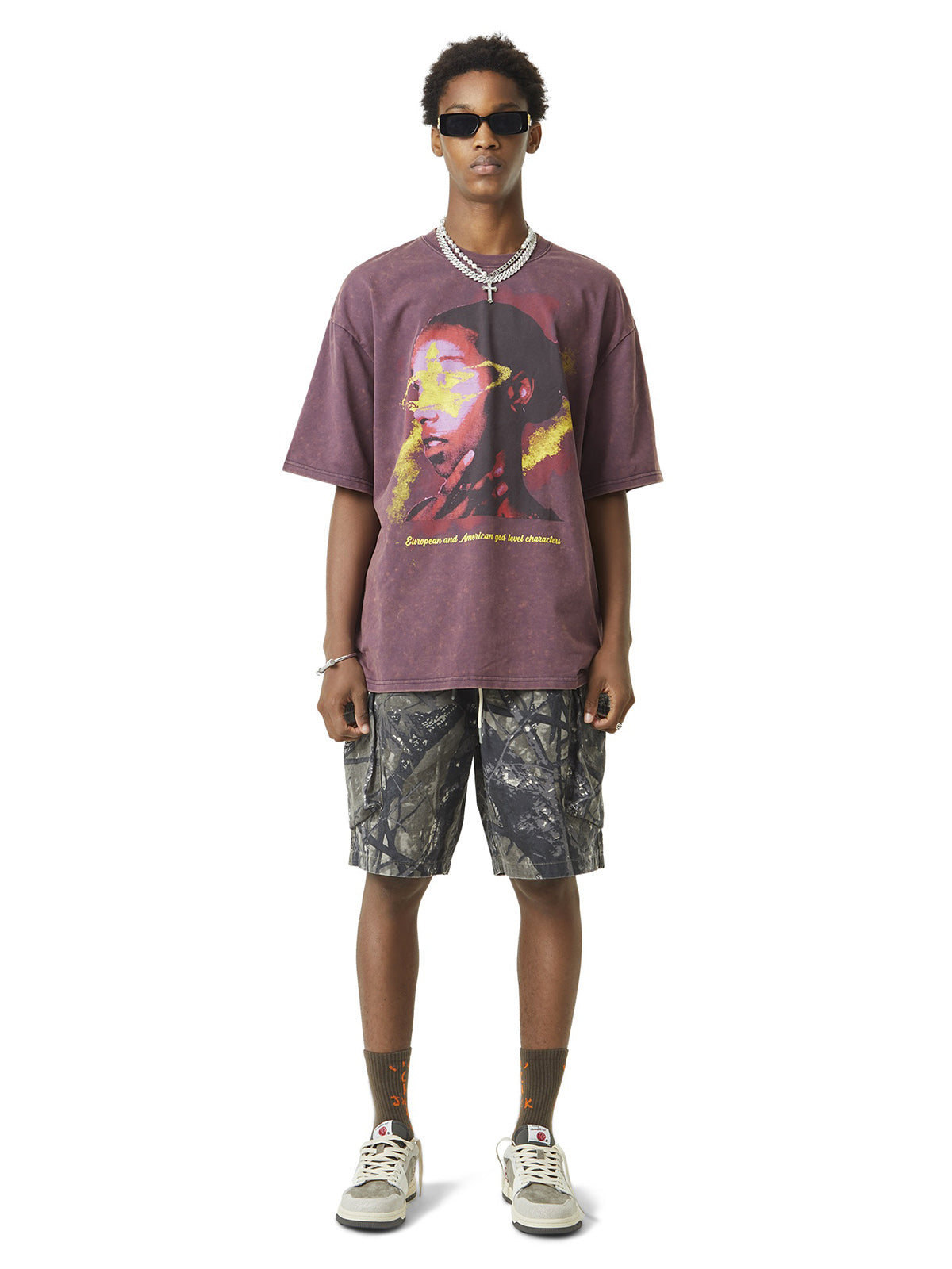 Sneakerhill Fallen Leaf Camouflage Pocket Workwear Shorts - 2050