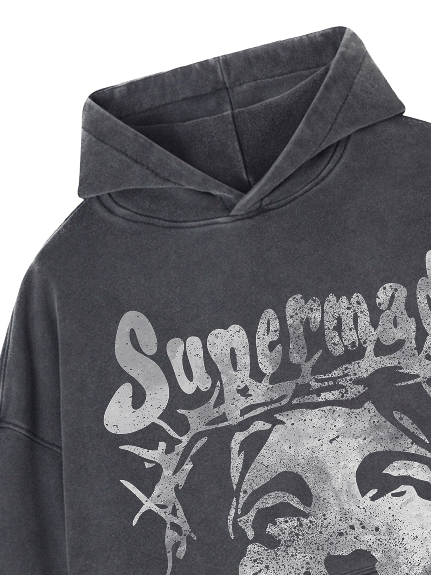 Sneakerhill Heavy Duty Washed Jesus Graphic Hoodie - 1973