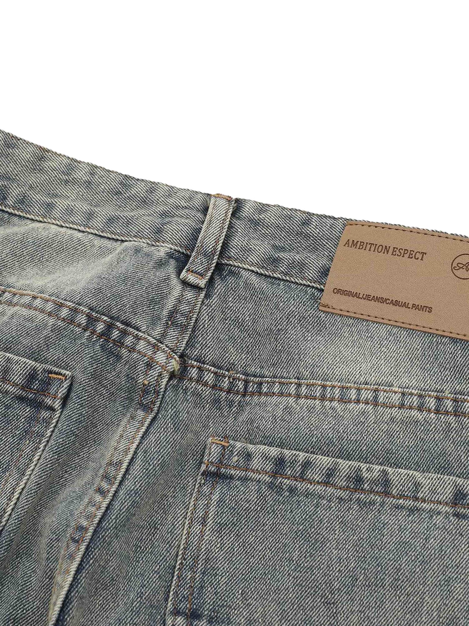 High Street Washed And Torn Work Pockets Denim Pants- 1646 SP230209O536